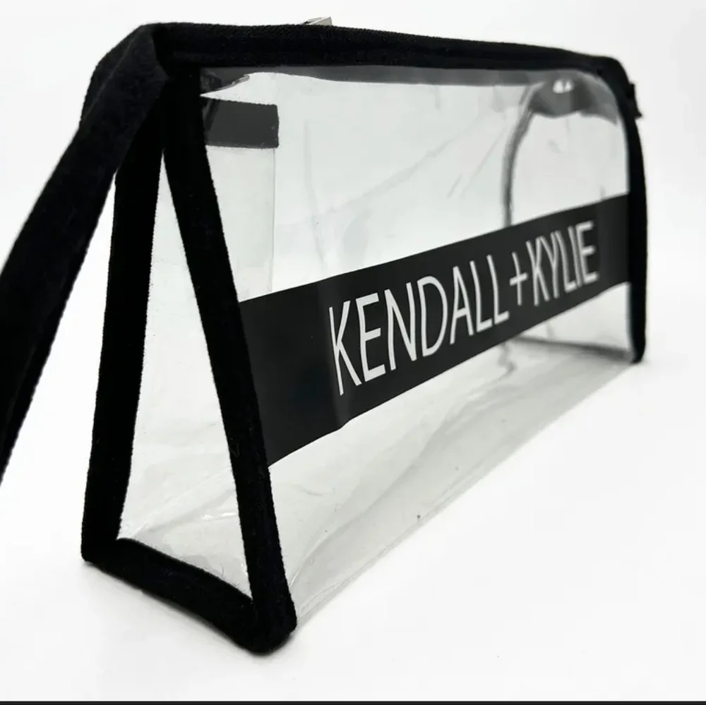 Kendall And Kylie Clear Make Up Bag Clutch See Through Wristlet Travel Pouch